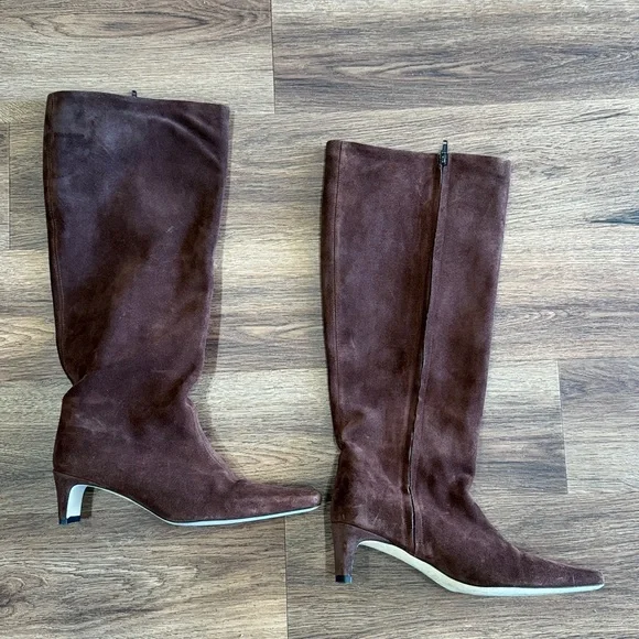 STAUD Brown Suede Knee-High Boots - Picture 4 of 8